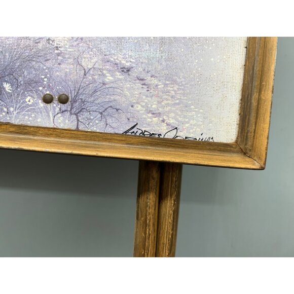 vintage tv trays  set of 4  tray top painting  farmhouse  barn mailbox  READ - Picture 14 of 16